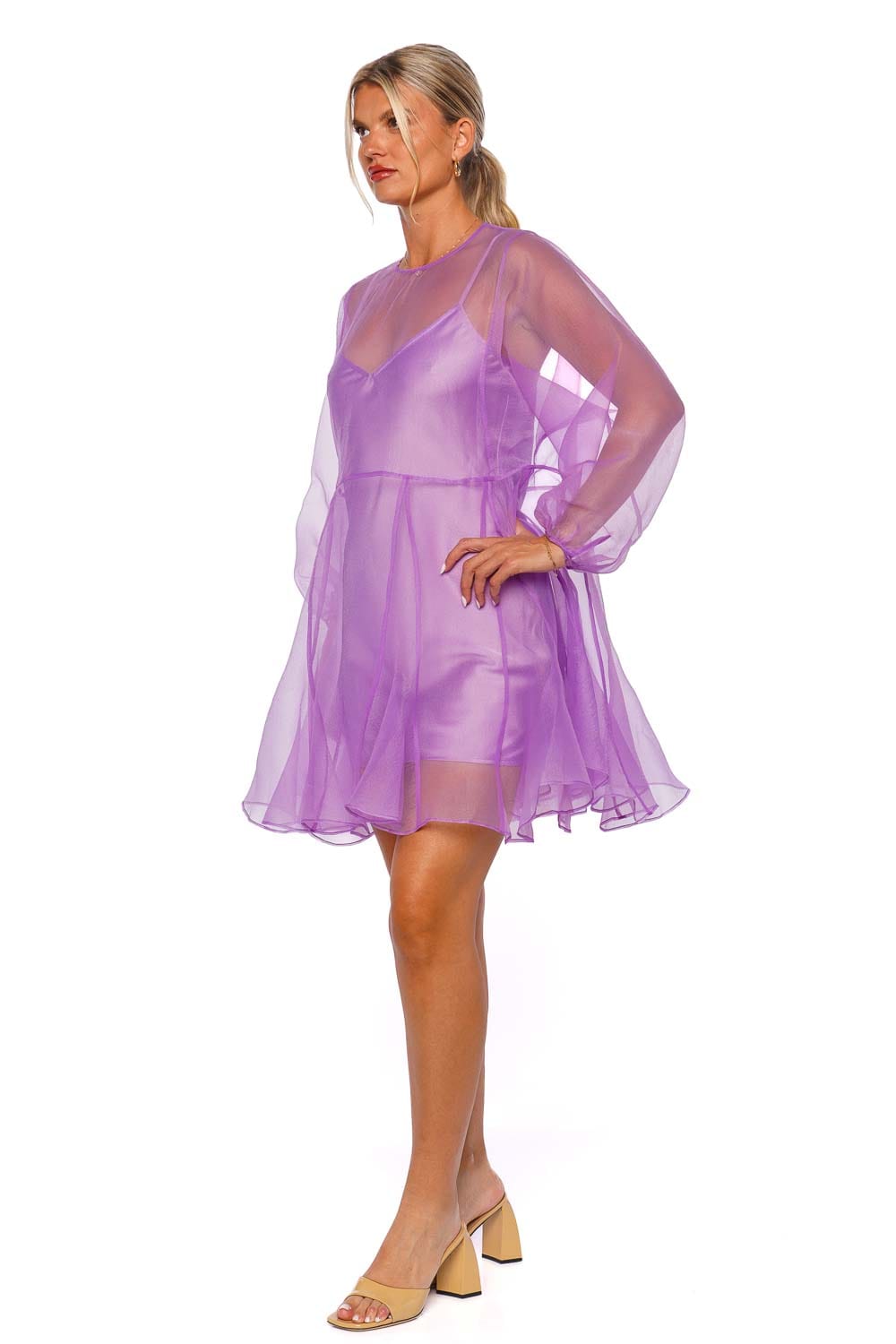Hazel Lilac Organza Mini Dress