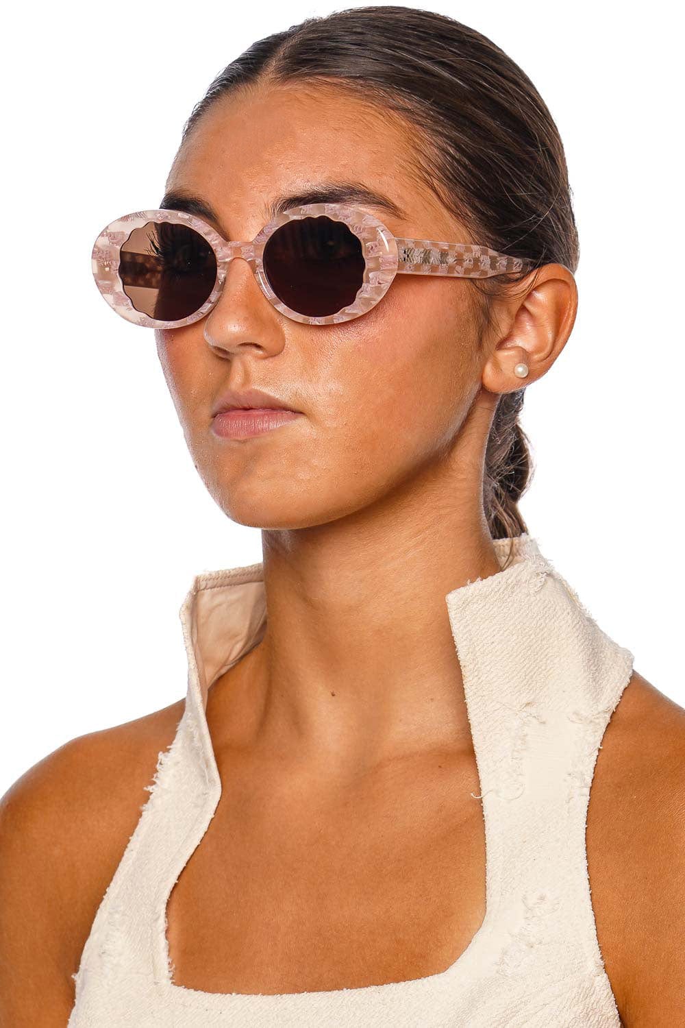 KREWE Alixe Plaid Acetate Sunglasses
