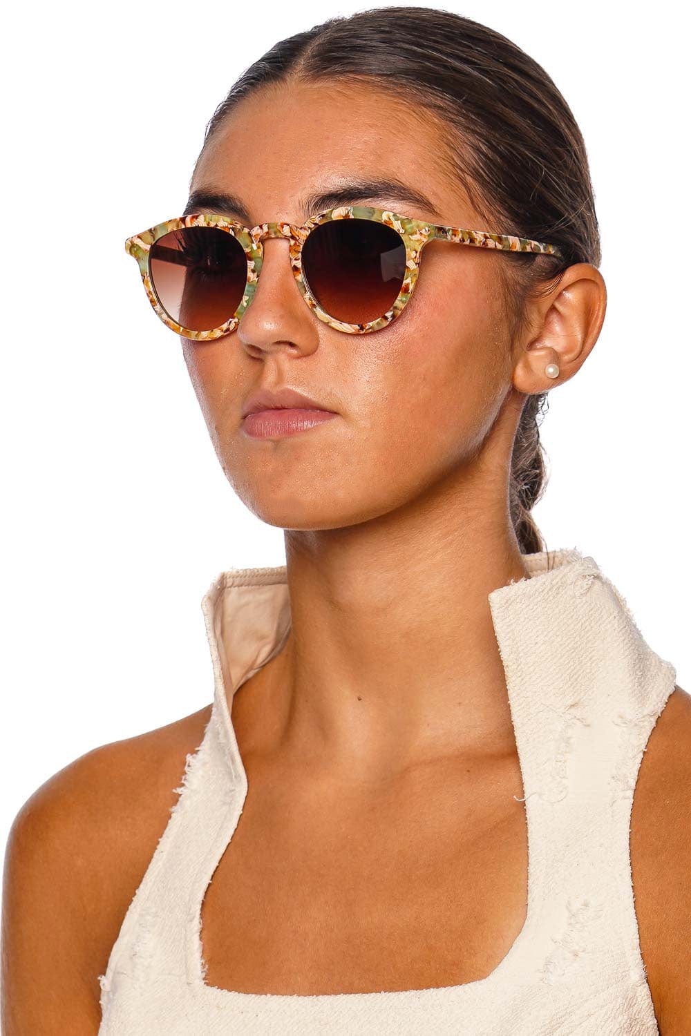 KREWE Collins Frappe Acetate Sunglasses