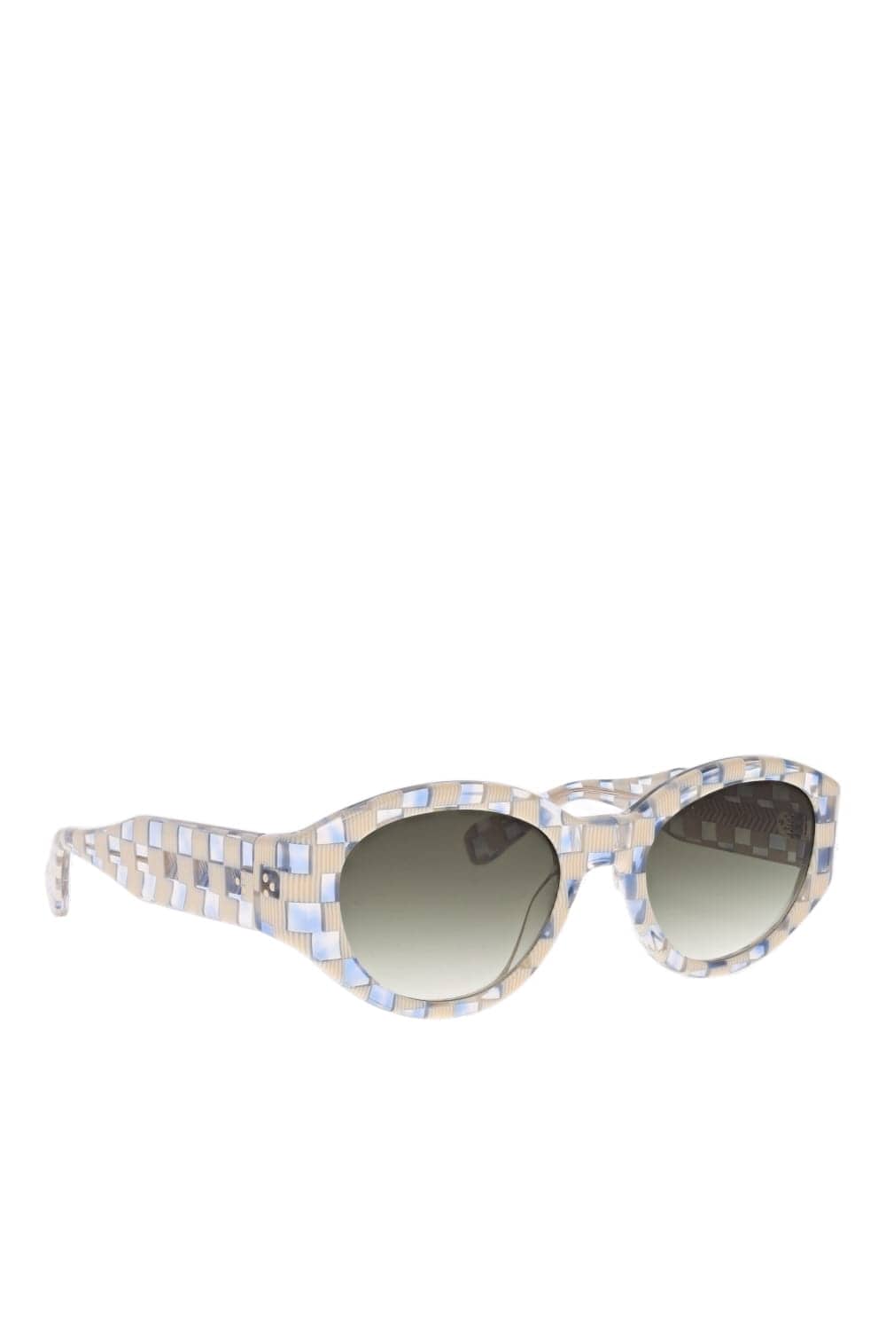 KREWE Lucy Gingham Crystal Acetate Sunglasses