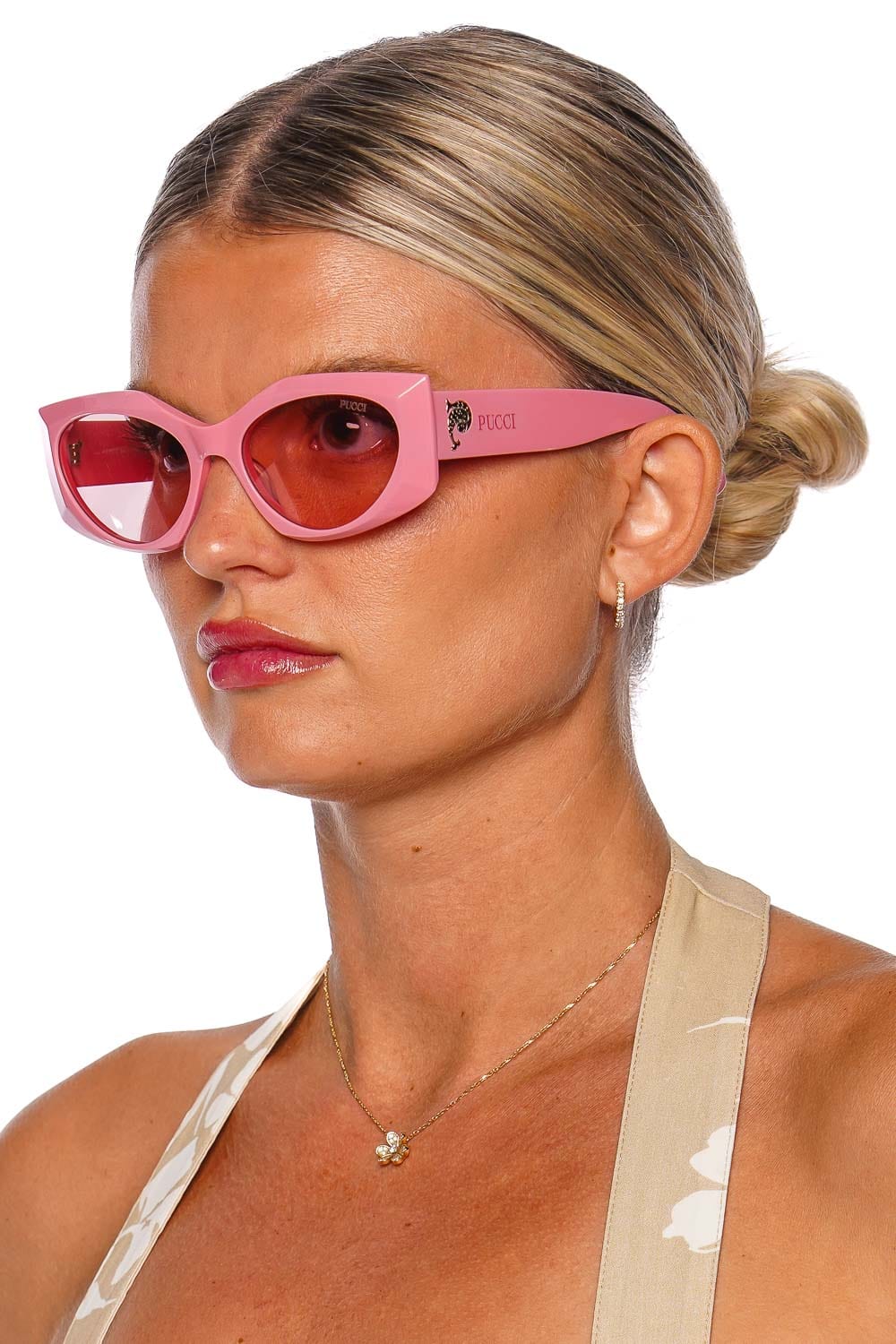 Emilio Pucci Eyewear Blush Pink Cat Eye Acetate Sunglasses