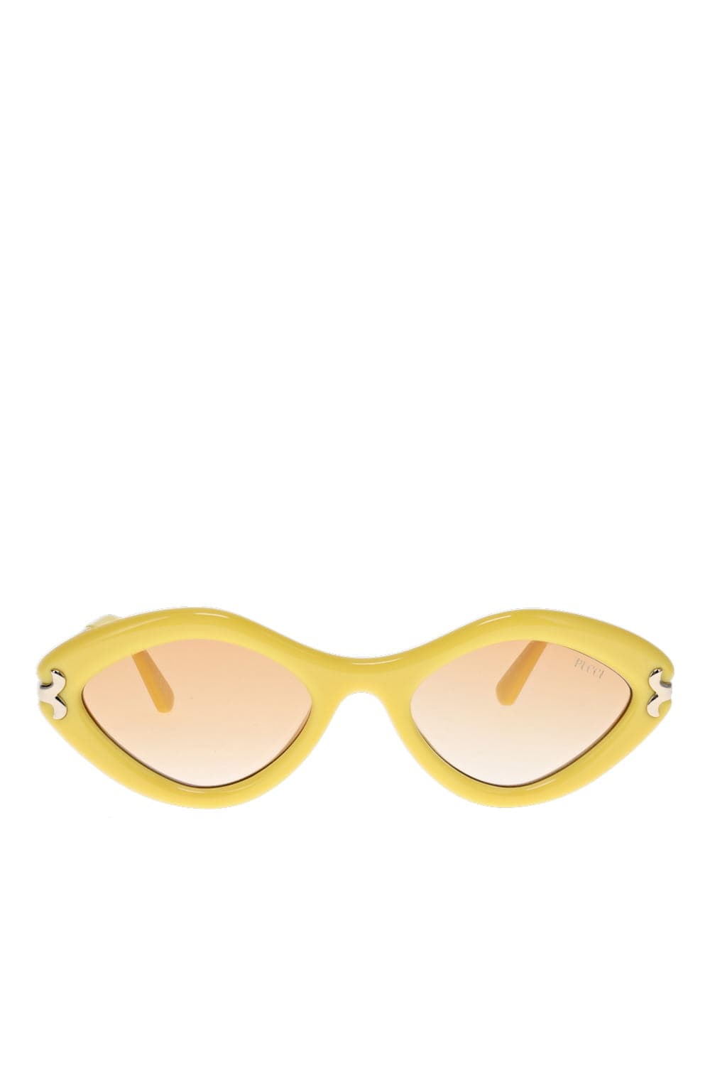 Emilio Pucci Eyewear Yellow Oval Acetate Sunglasses