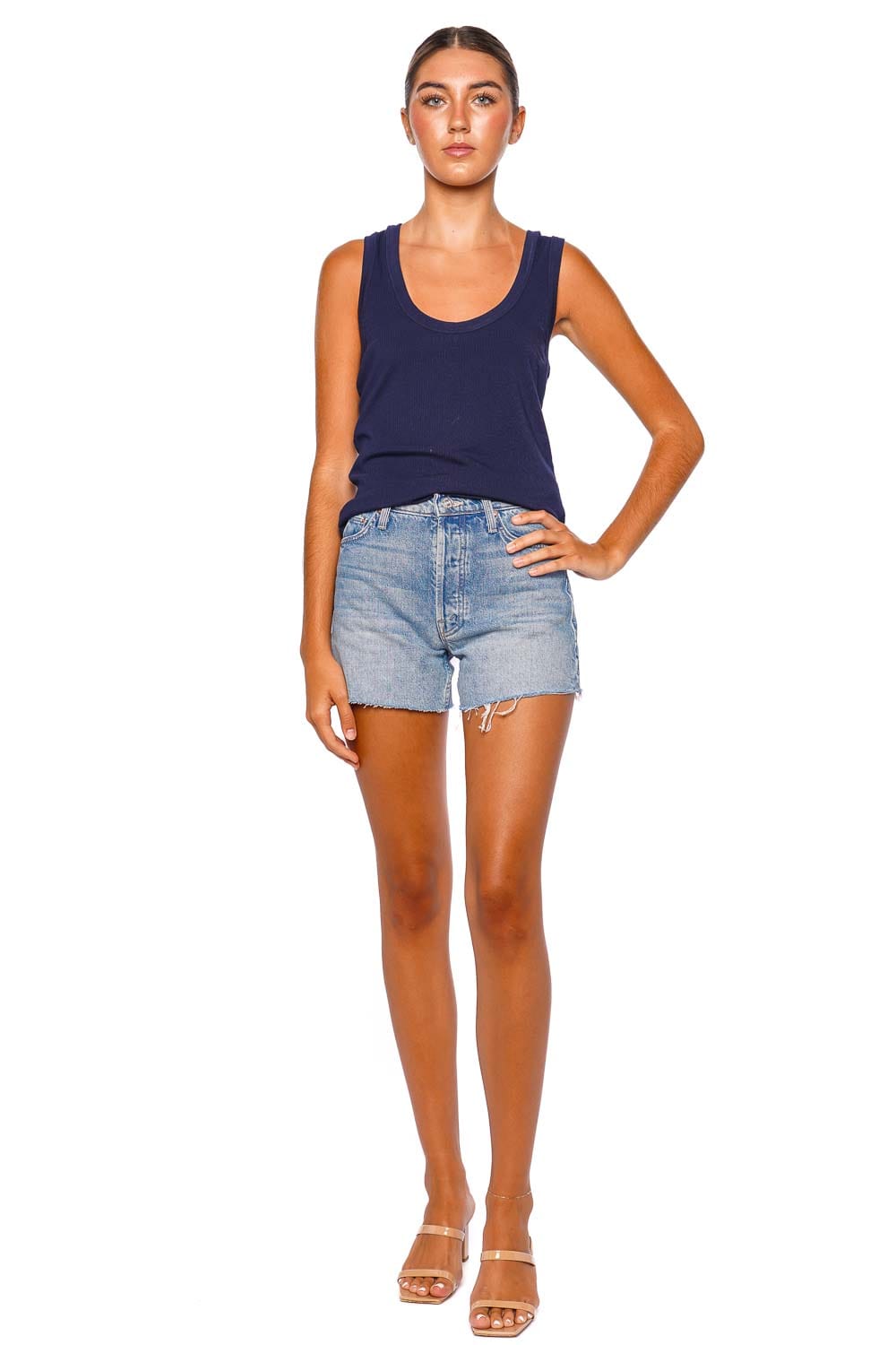 Designer fashion denim shorts