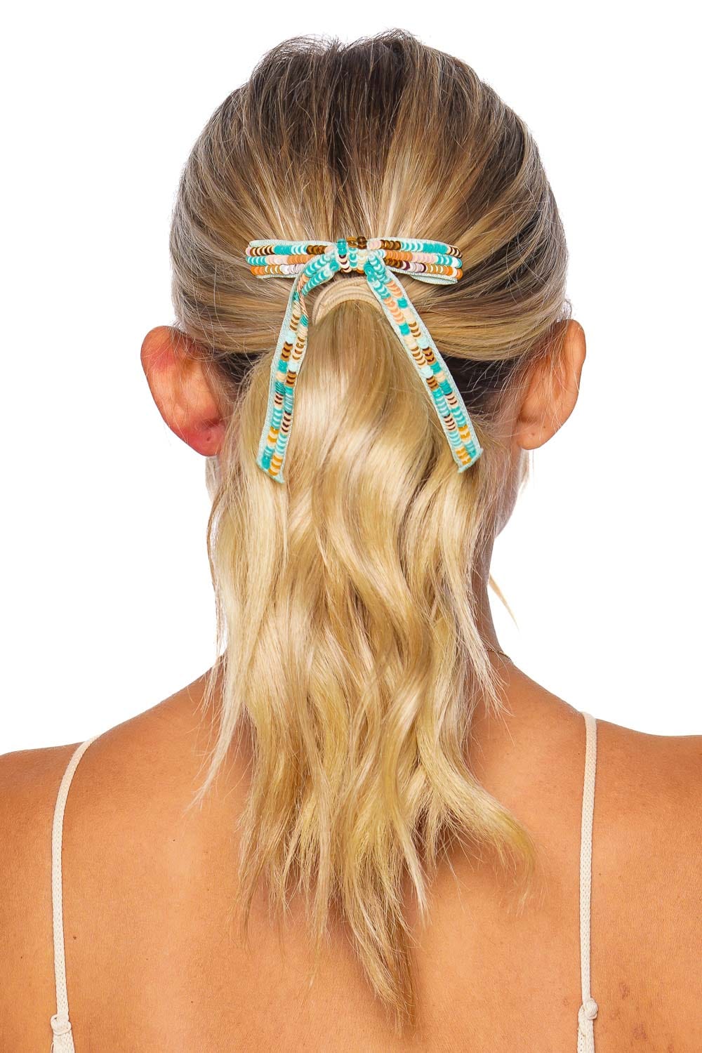 Mignonne Gavigan Ryder Turquoise Sequin Bow Barrette