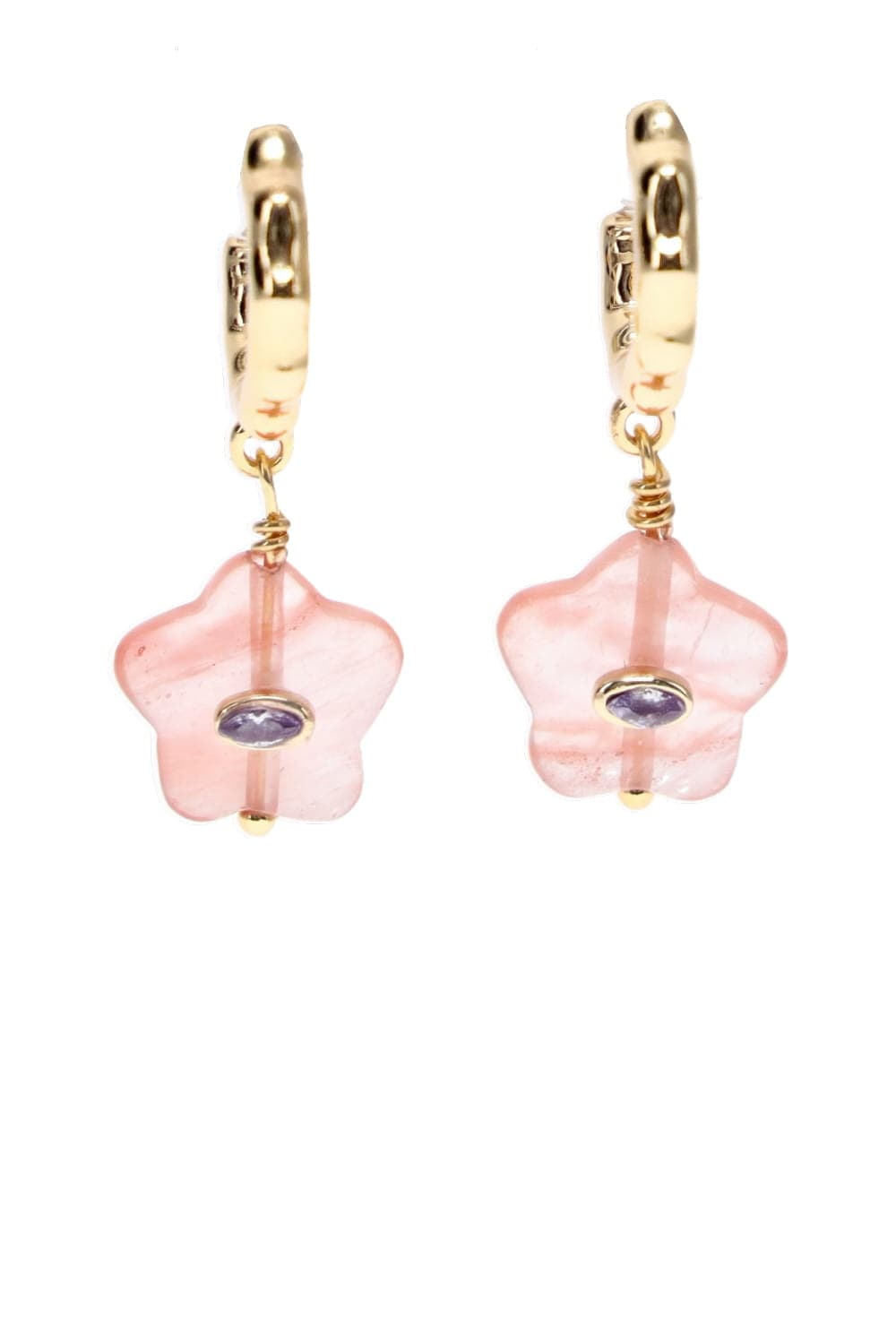 Mignonne Gavigan Nadia Pink Floral Hoop Earrings