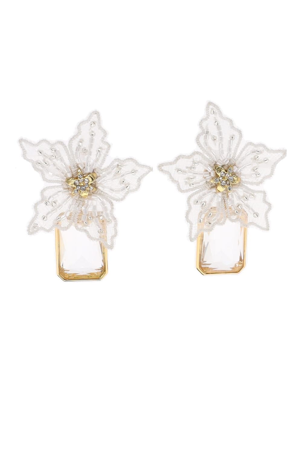 Mignonne Gavigan Lucia White Floral Drop Earrings