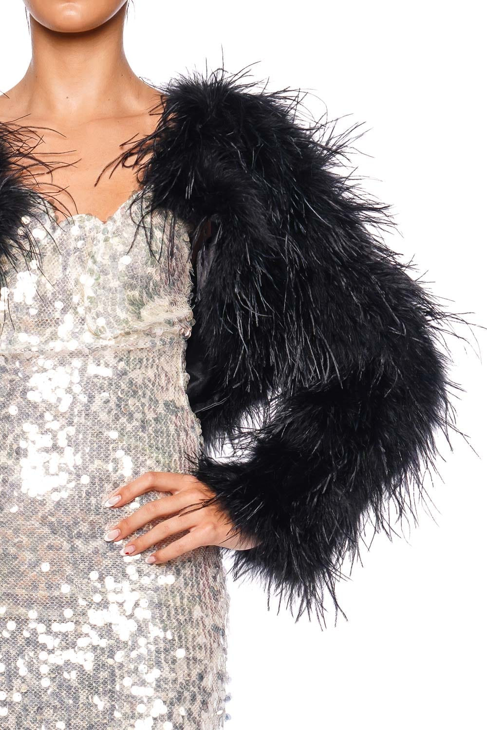 Bubish Sara Black Feathered Bolero