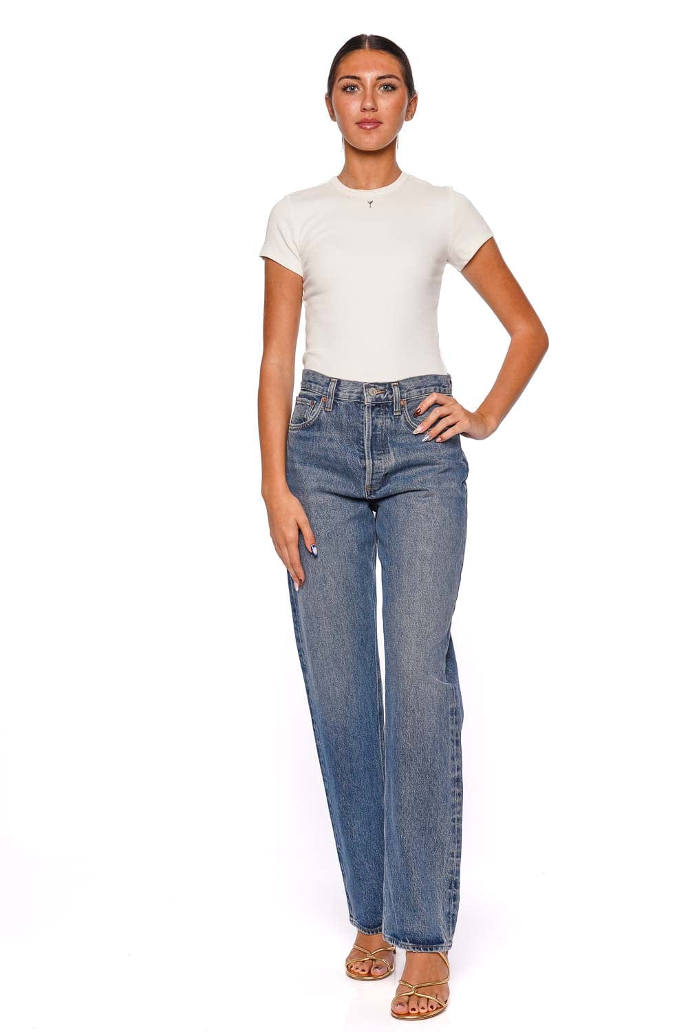 AGOLDE Kelly Jean Essence High-Rise Straight Leg Jeans