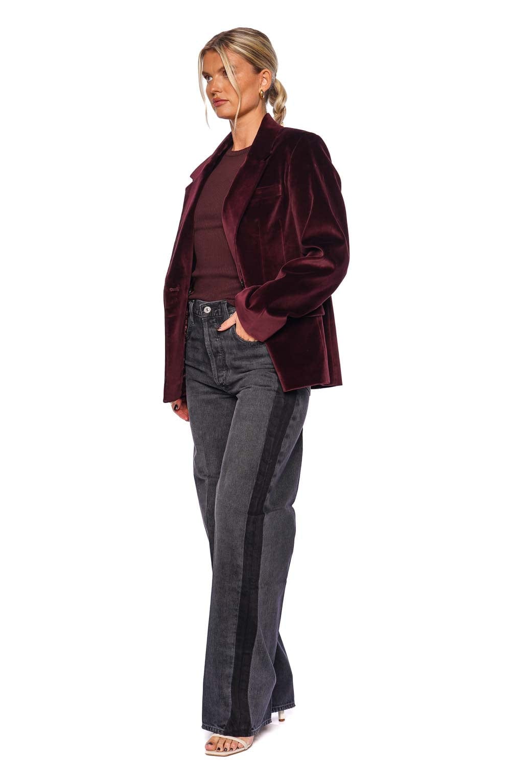 Citizens of Humanity Matteau Bordeaux Velvet Blazer