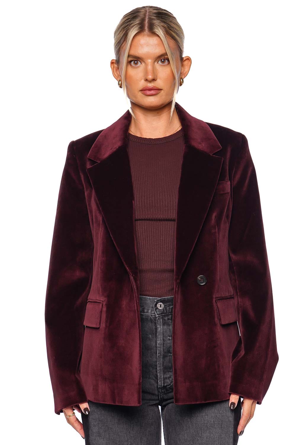 Citizens of Humanity Matteau Bordeaux Velvet Blazer