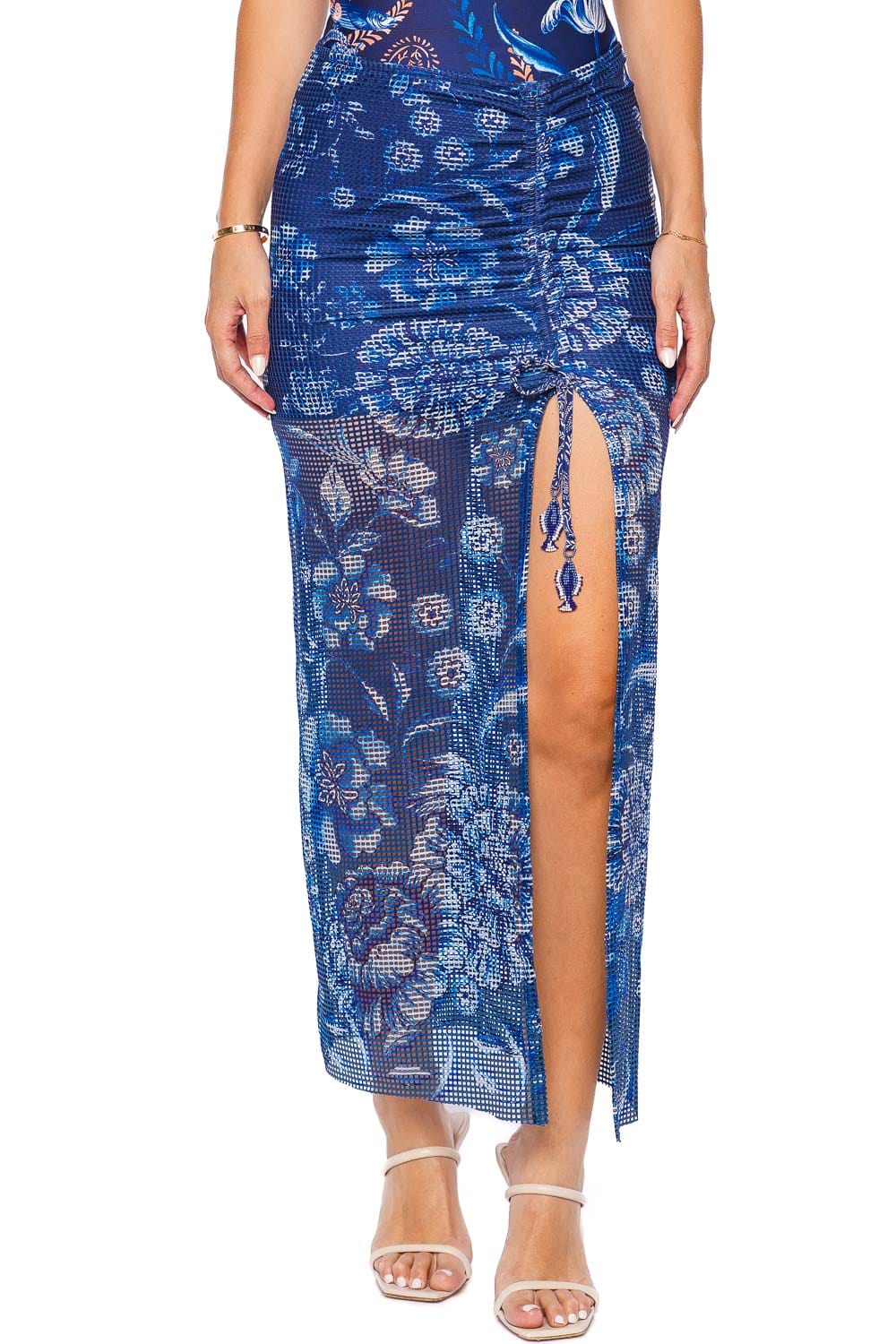 Agua Bendita Tock Azure Ruched Pareo Cover Up