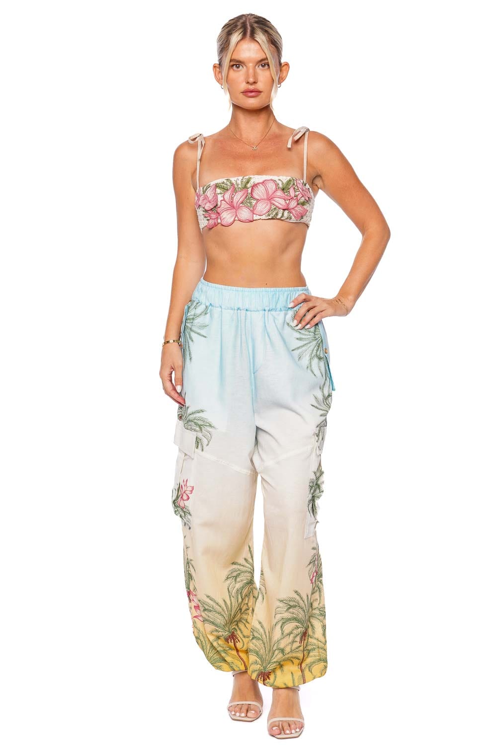 Agua Bendita Dulce Ventura Embroidered Cropped Top