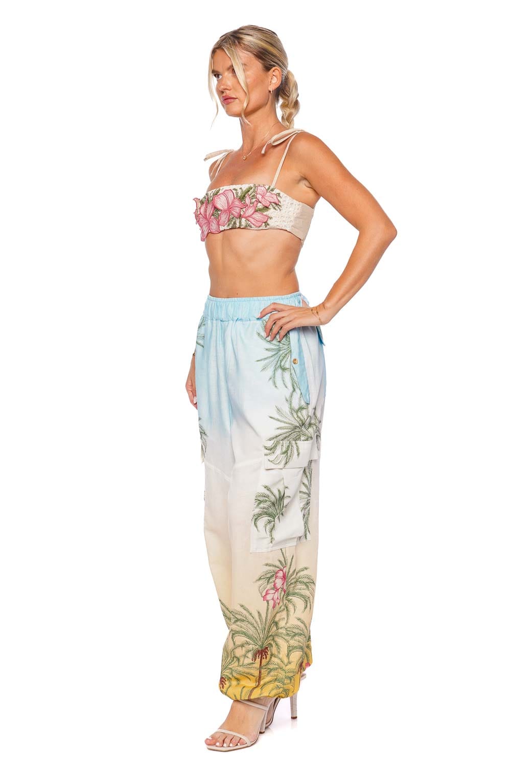 Agua Bendita Dulce Ventura Embroidered Cropped Top