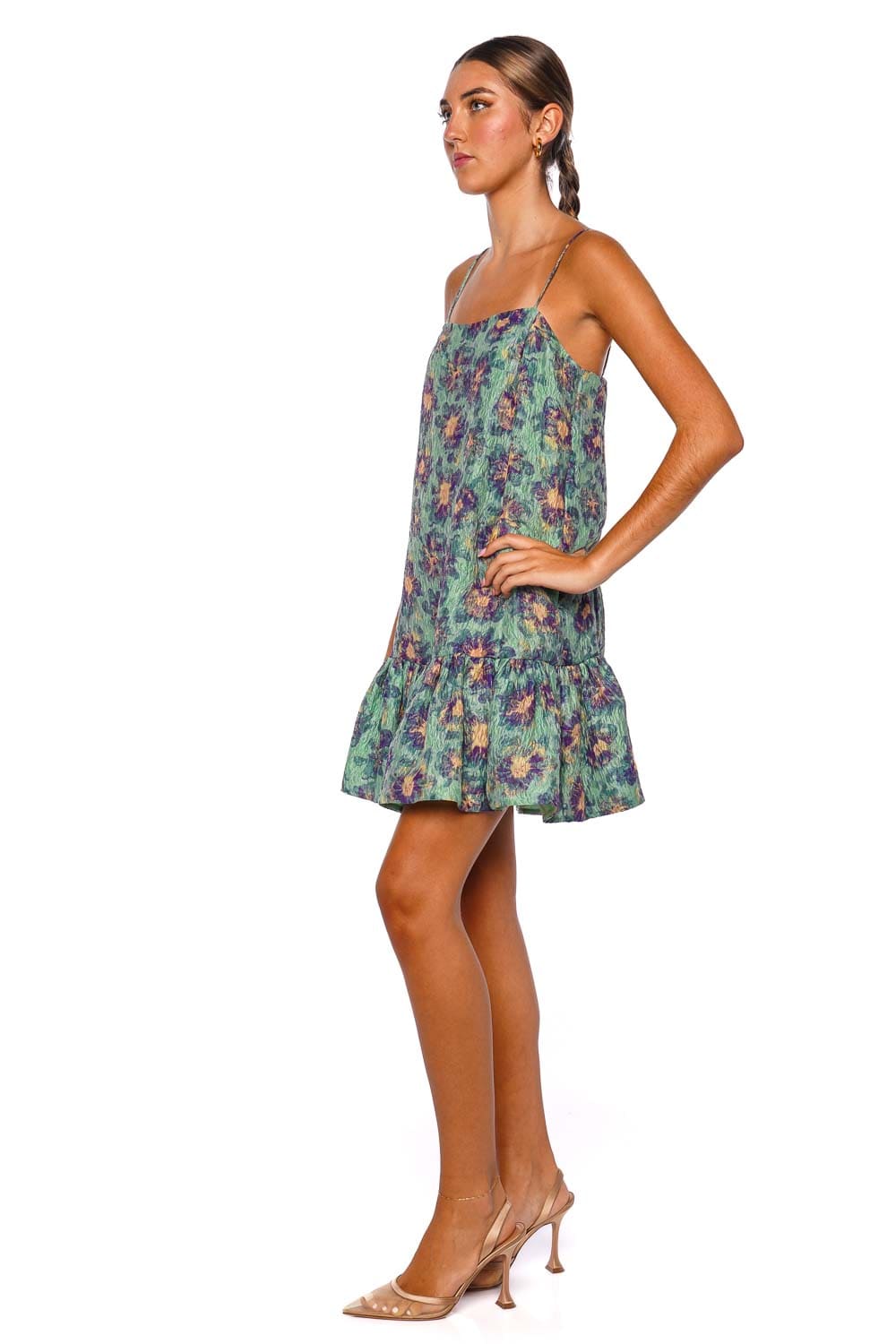 Ulla Johnson Iris Seaglass Ruffled Mini Dress