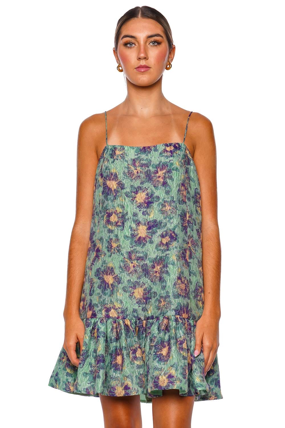 Ulla Johnson Iris Seaglass Ruffled Mini Dress