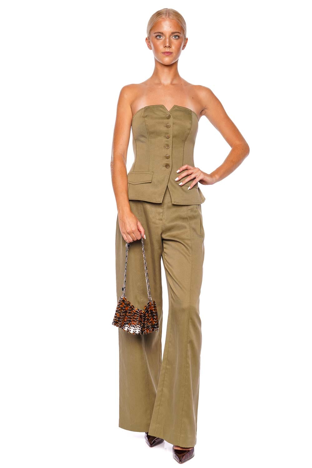 Ulla Johnson Delvine Driftwood Wide Leg Pant