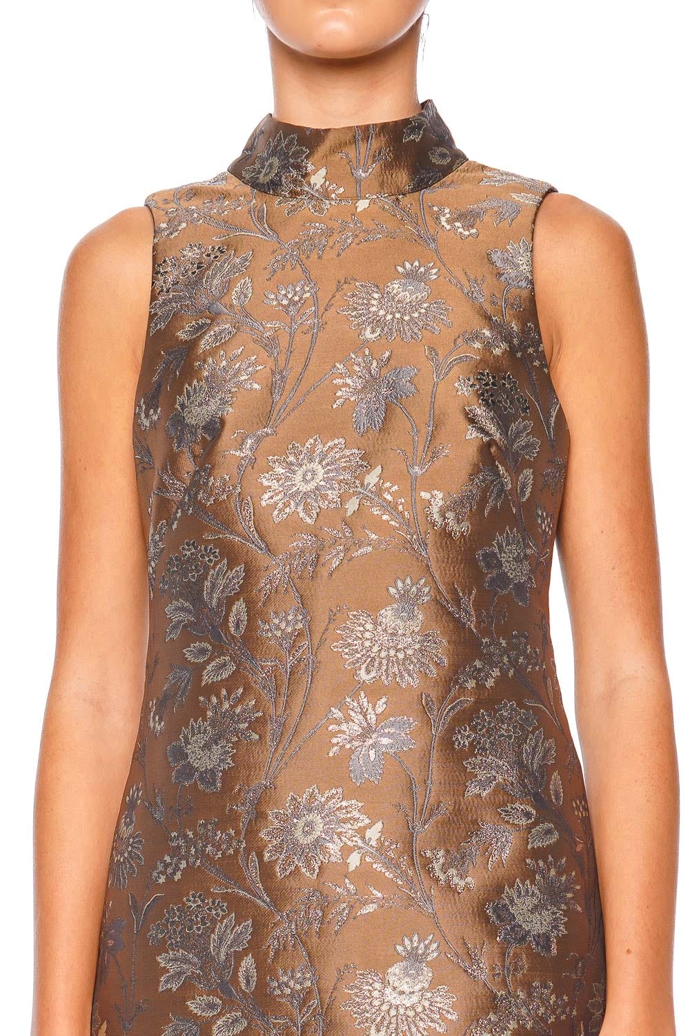 Cara Cara Tay Jacquard Garden Feathered Mini Dress