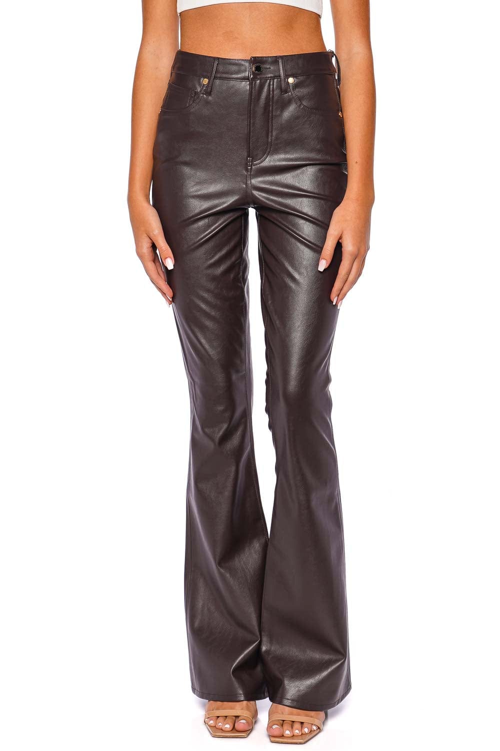 Veronica Beard Beverly Vegan Leather Flare Pant