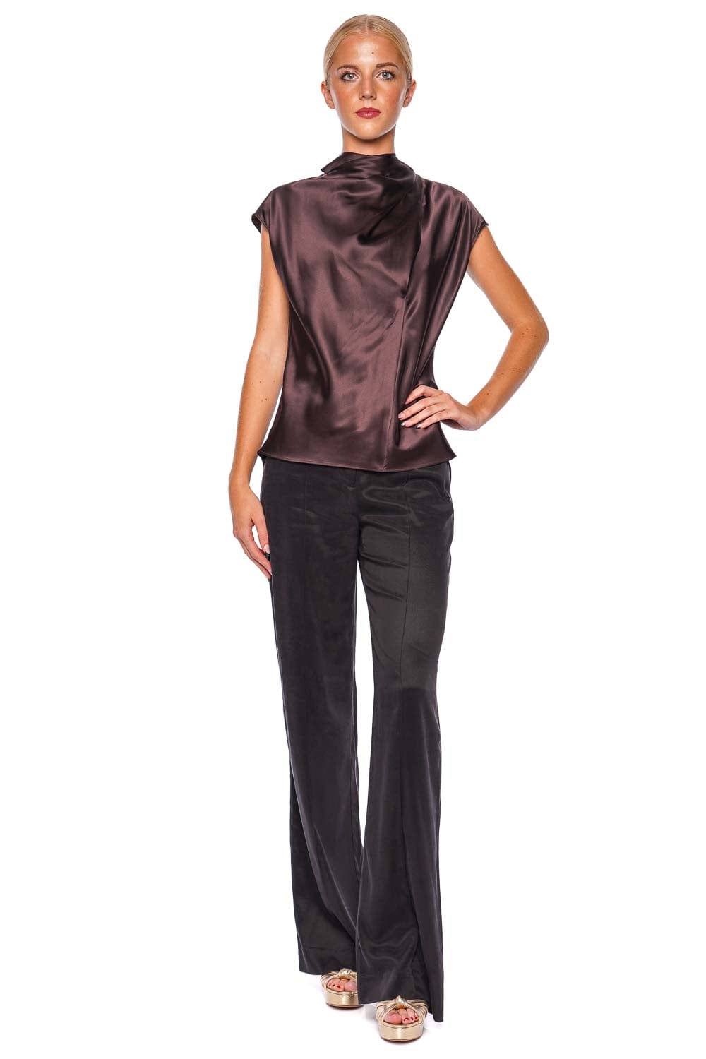 Veronica Beard Grigore Black Stretch Wide Leg Pant