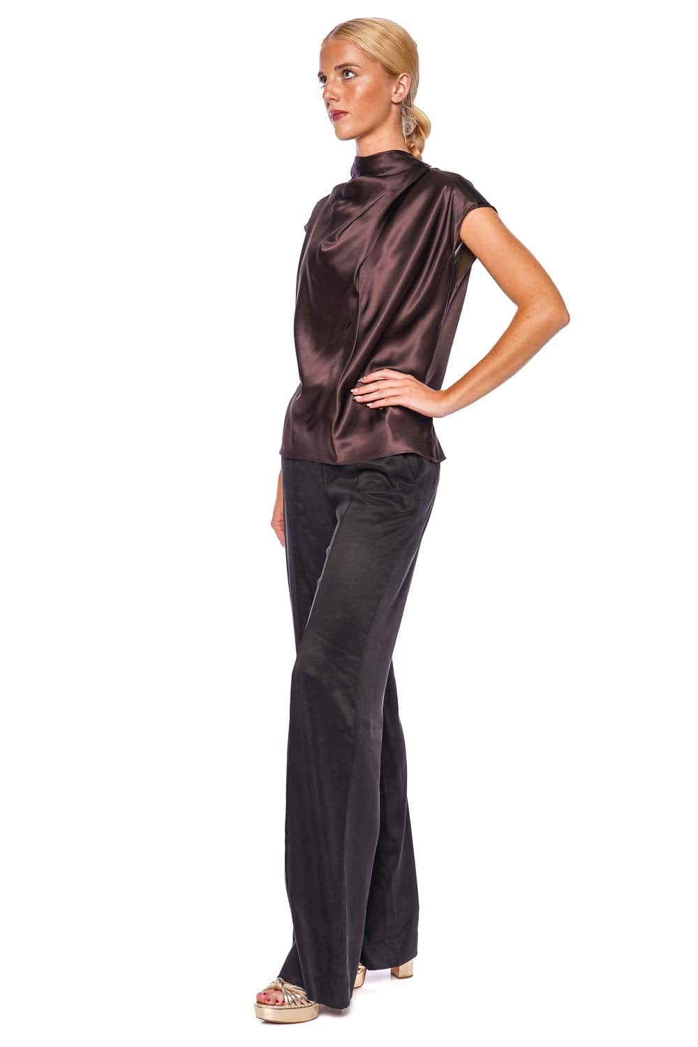 Veronica Beard Grigore Black Stretch Wide Leg Pant