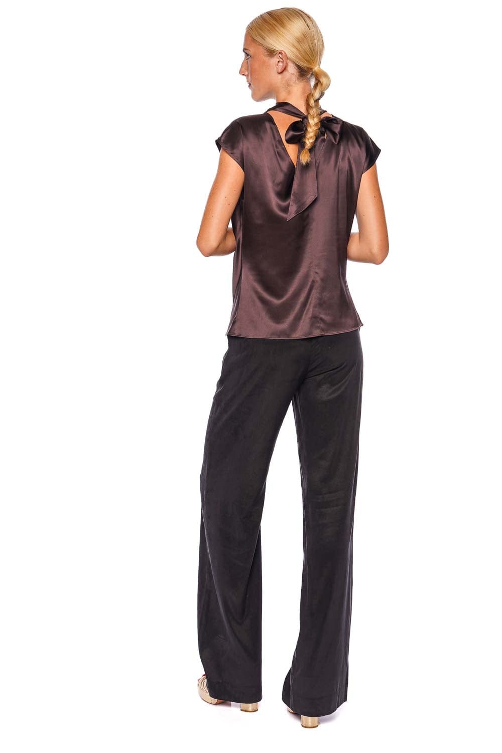 Veronica Beard Grigore Black Stretch Wide Leg Pant