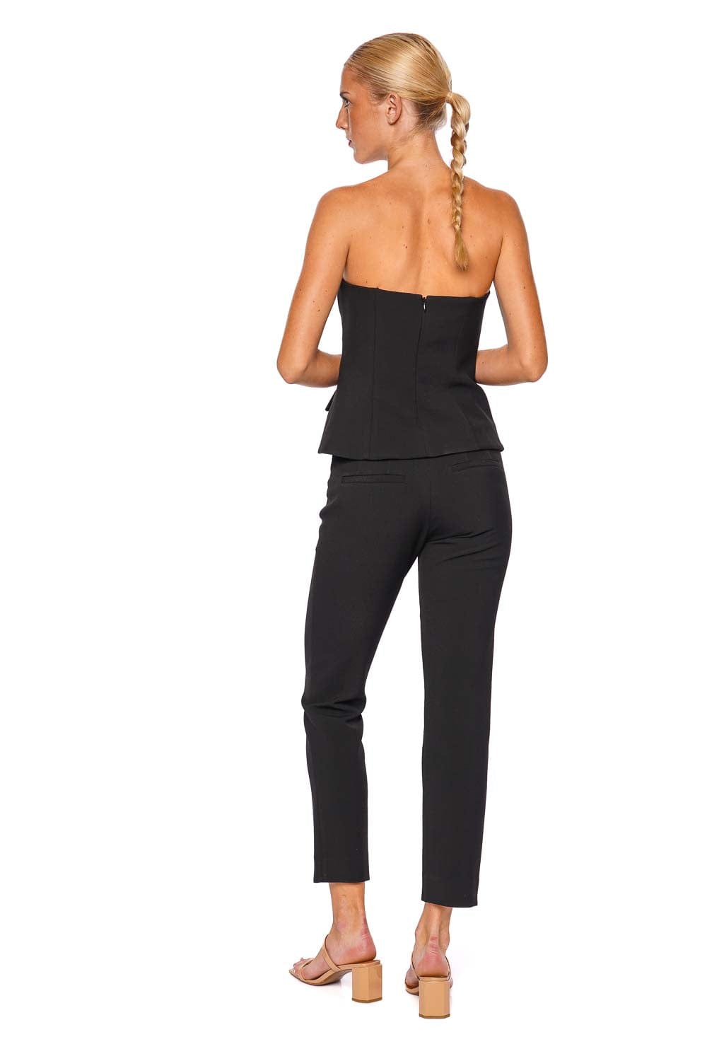 Veronica Beard Stila Black Slim Crop Pant