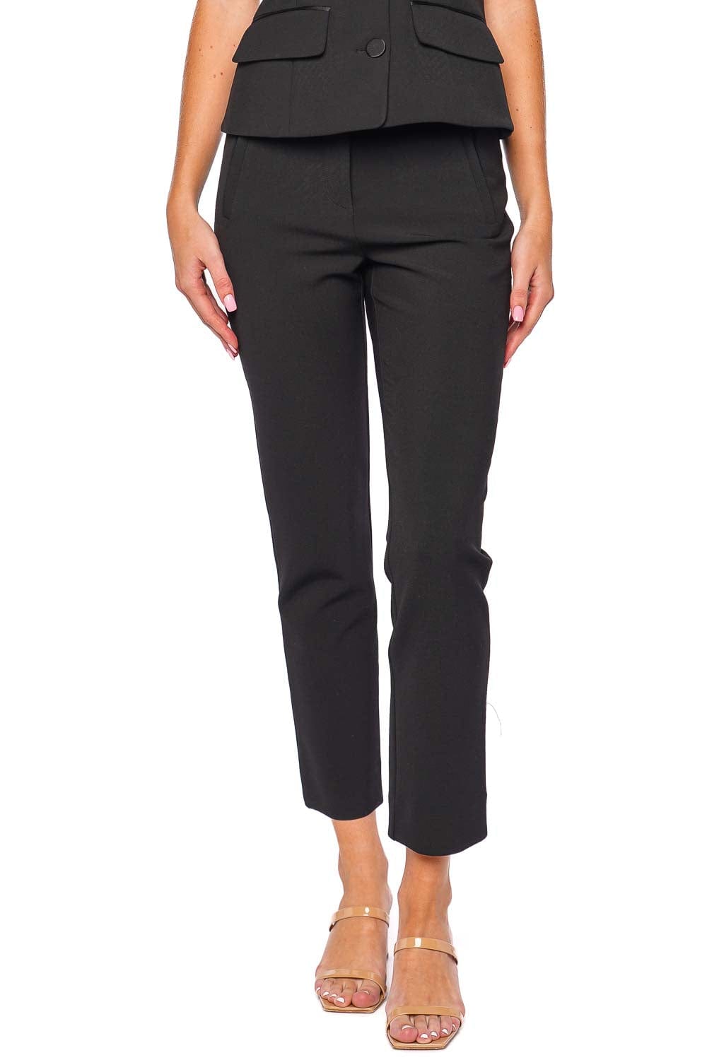 Veronica Beard Stila Black Slim Crop Pant