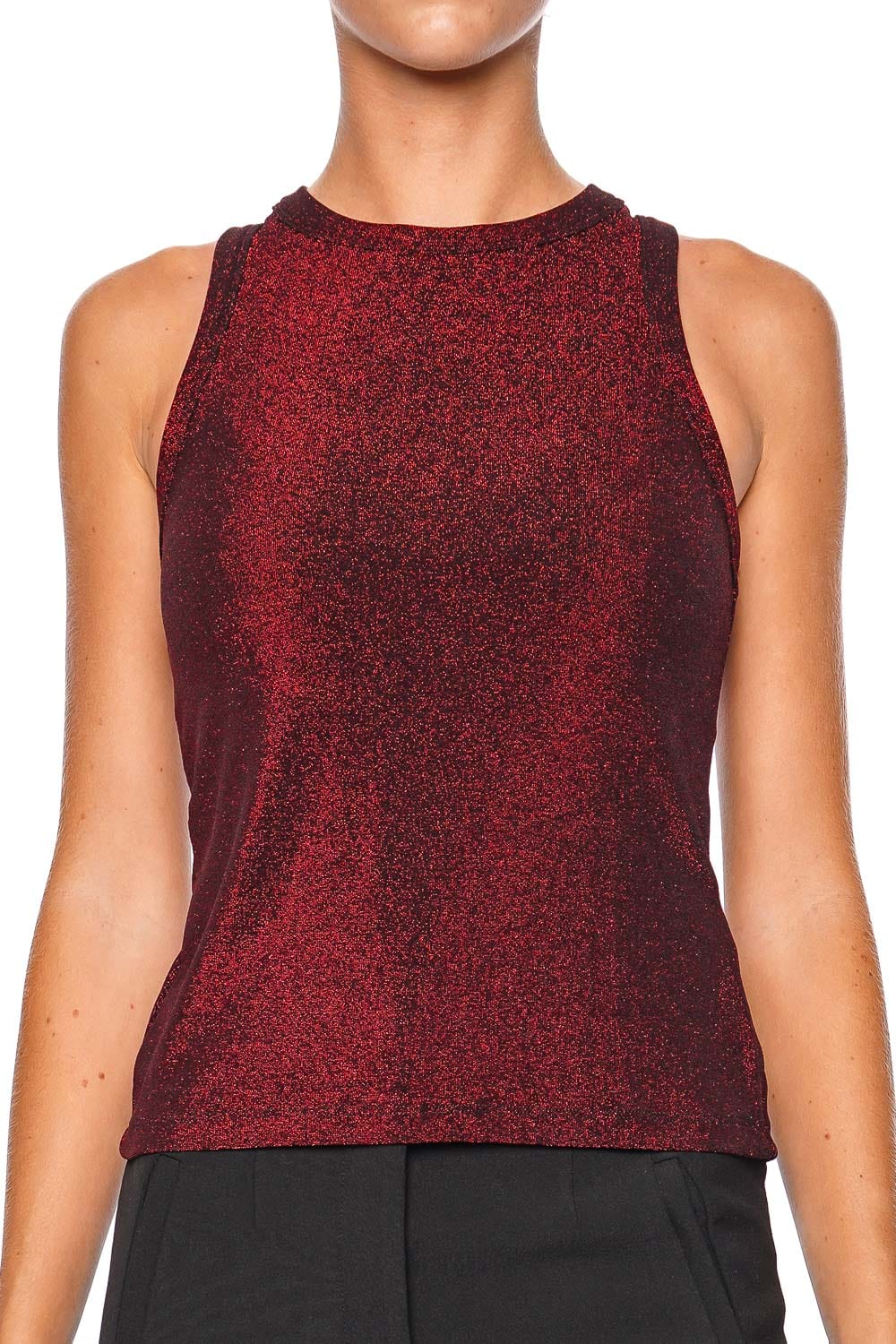 Veronica Beard Jordyn Lurex Cropped Knit Tank