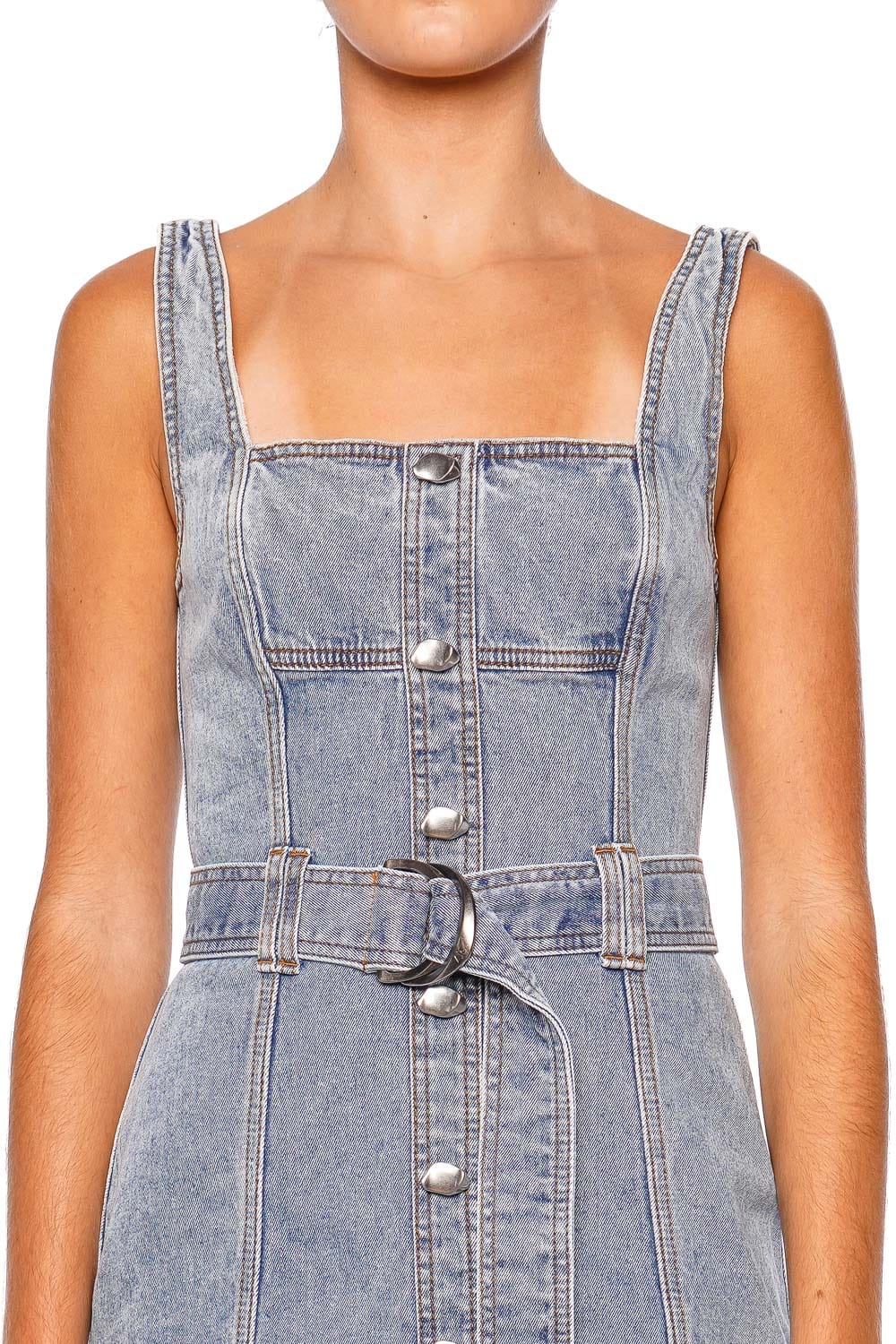 Aje. Zariah Belted Denim Mini Dress