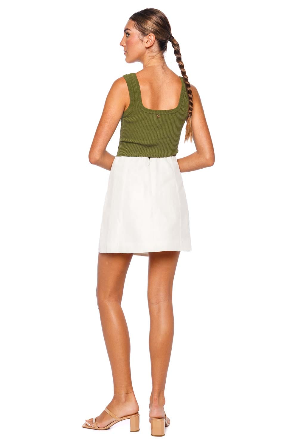 Aje. Velma Ivory Wrap Mini Skirt