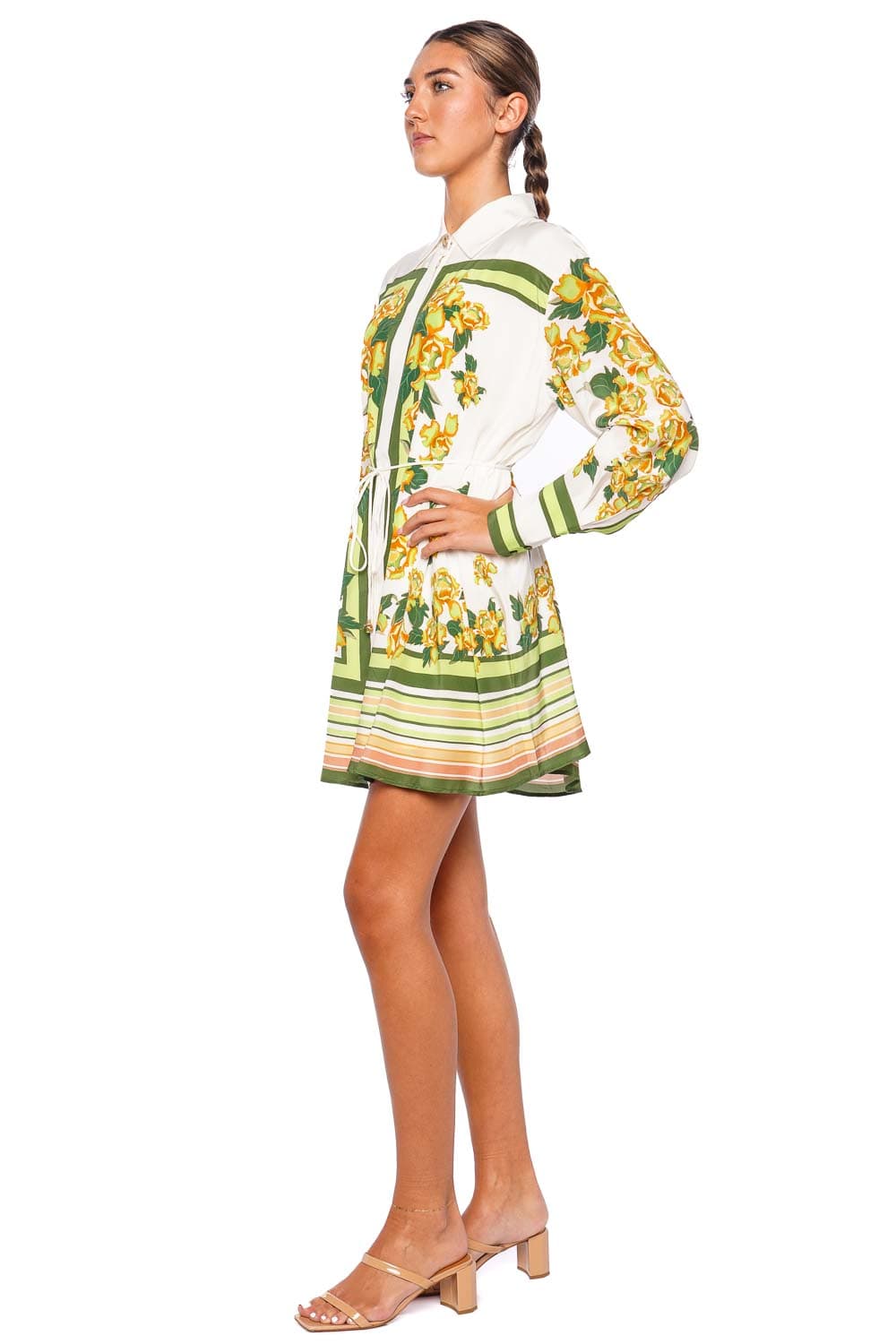 Aje. Secret Border Silk Mini Shirt Dress