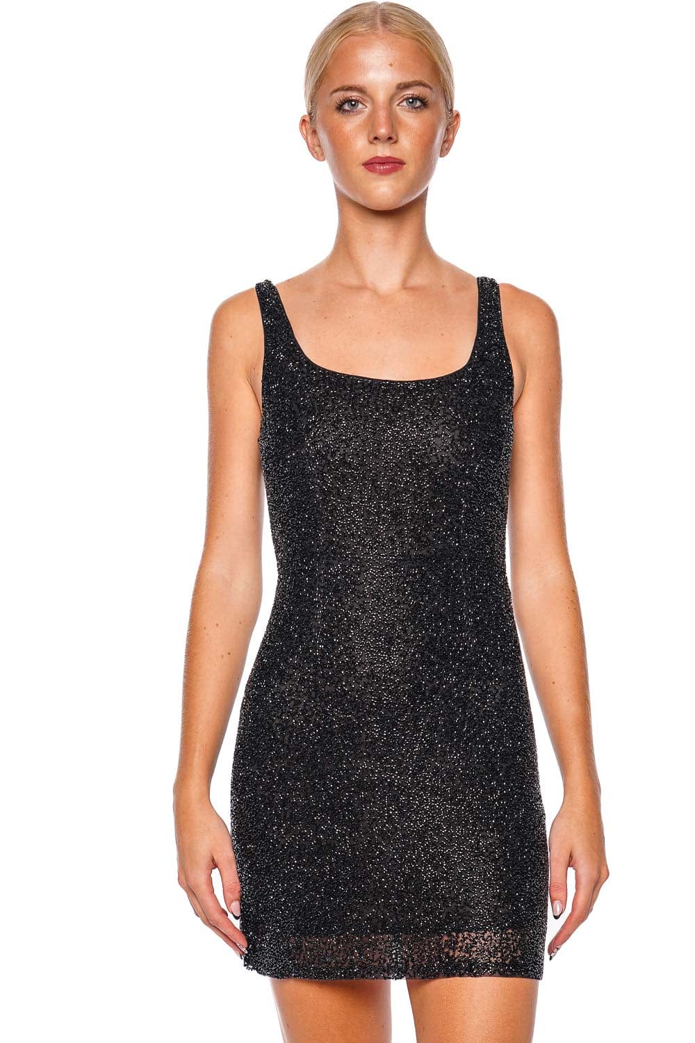 L'AGENCE Inori Black Beaded Mini Dress