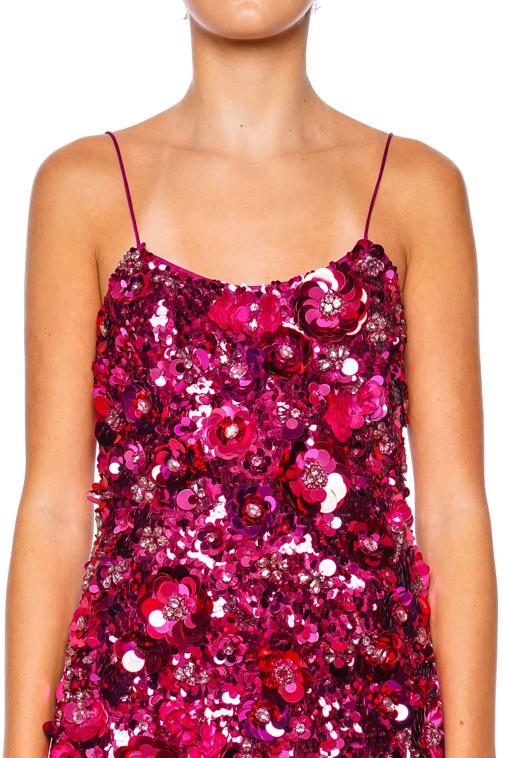 LoveShackFancy Rutherford Floral Sequined Mini Dress