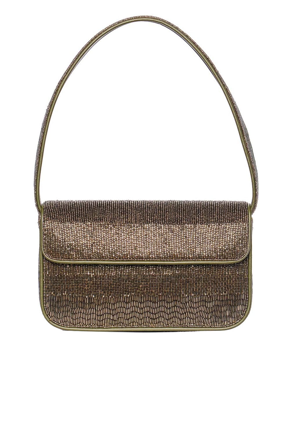 Staud Tommy Avocado Beaded Shoulder Bag