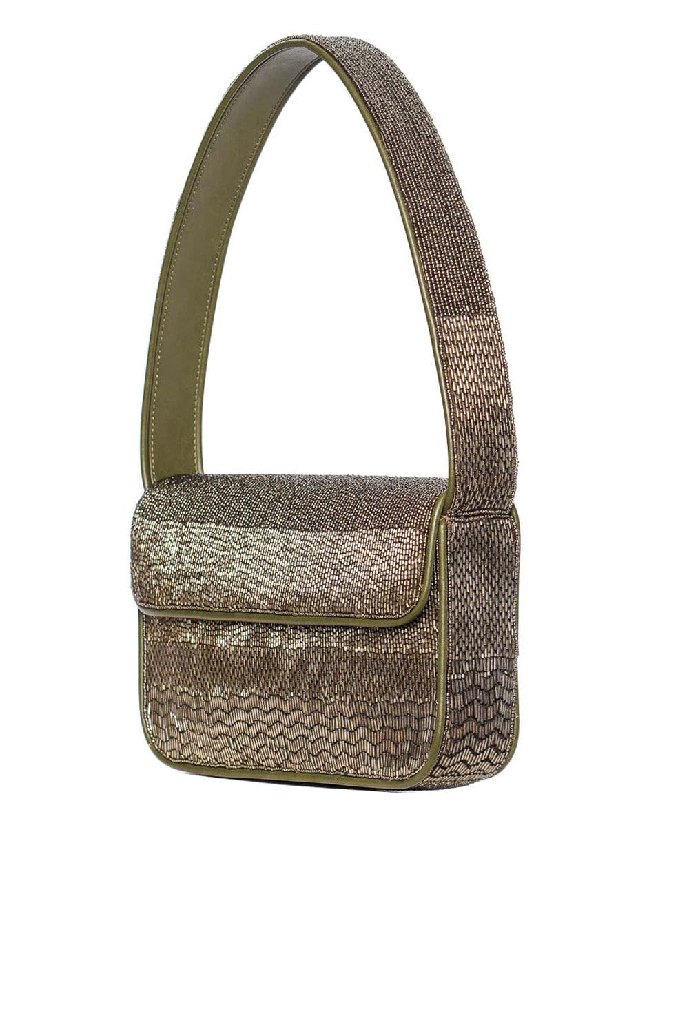 Staud Tommy Avocado Beaded Shoulder Bag