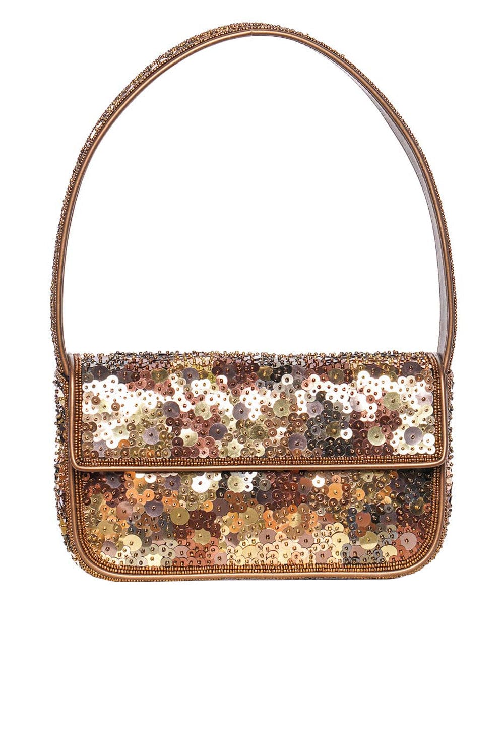 Staud Tommy Guilded Sequins Shoulder Bag