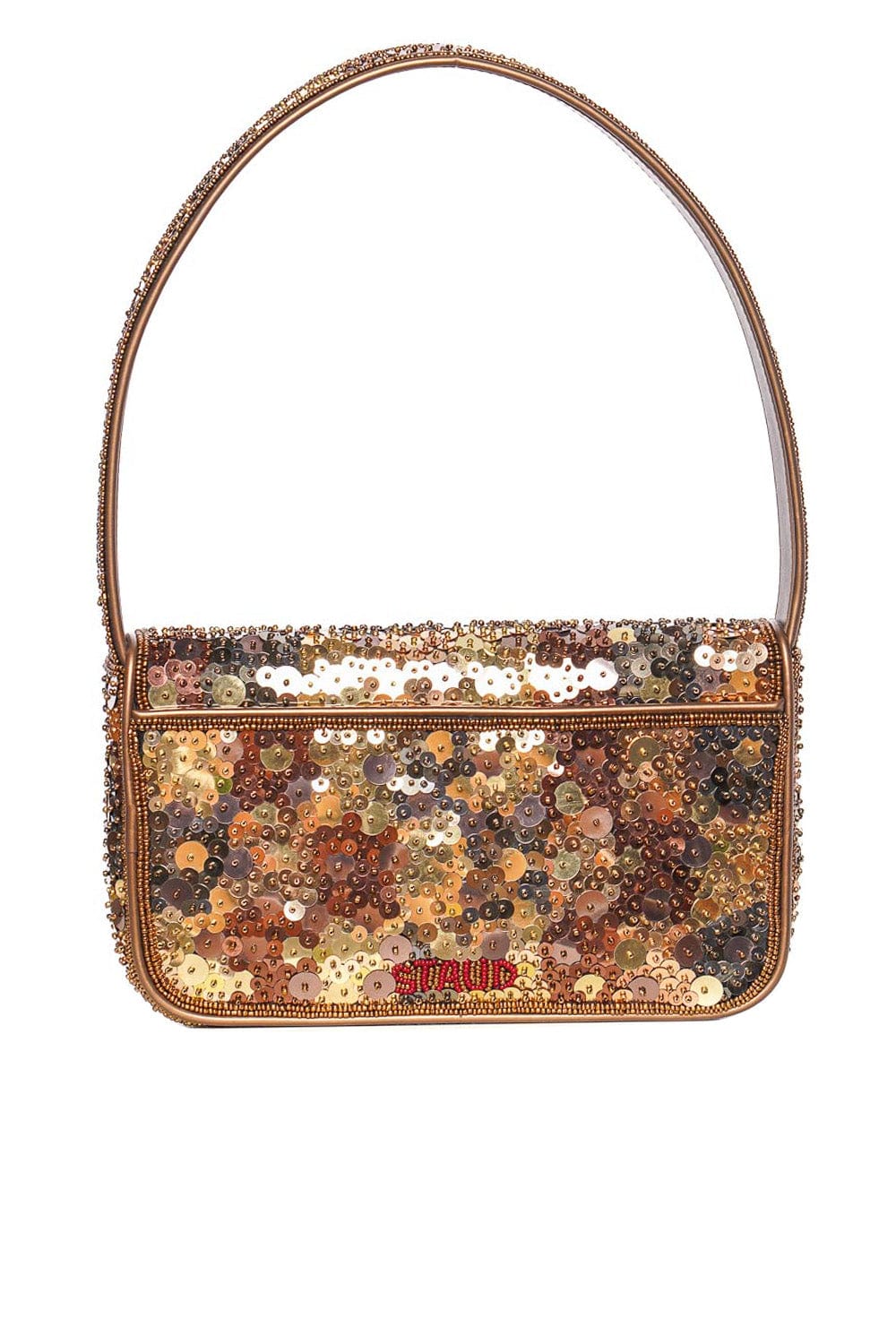 Staud Tommy Guilded Sequins Shoulder Bag