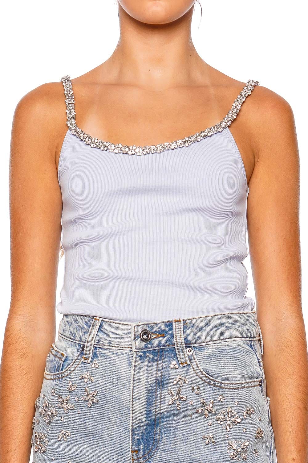 ZIMMERMANN Illustration Light Blue Embellished Tank