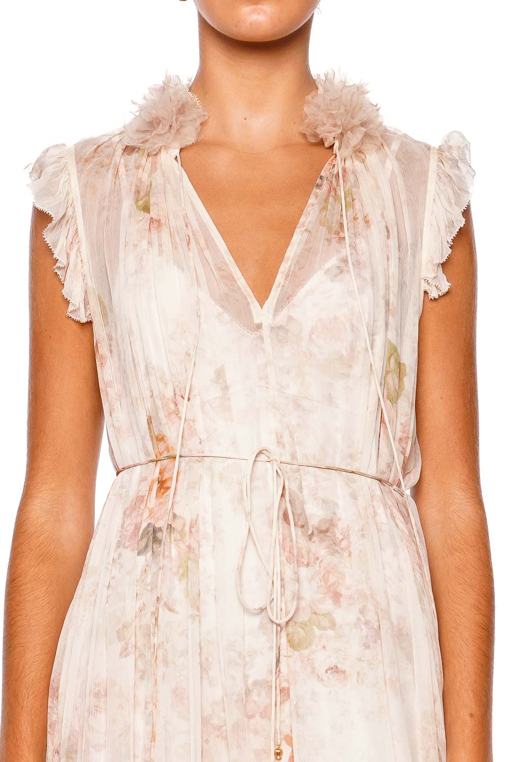 ZIMMERMANN Illustration Floral Flutter Midi Dress