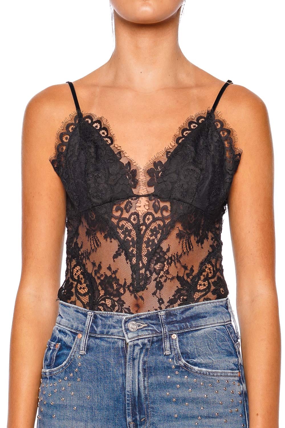 ZIMMERMANN Illustration Black Lace Teddy