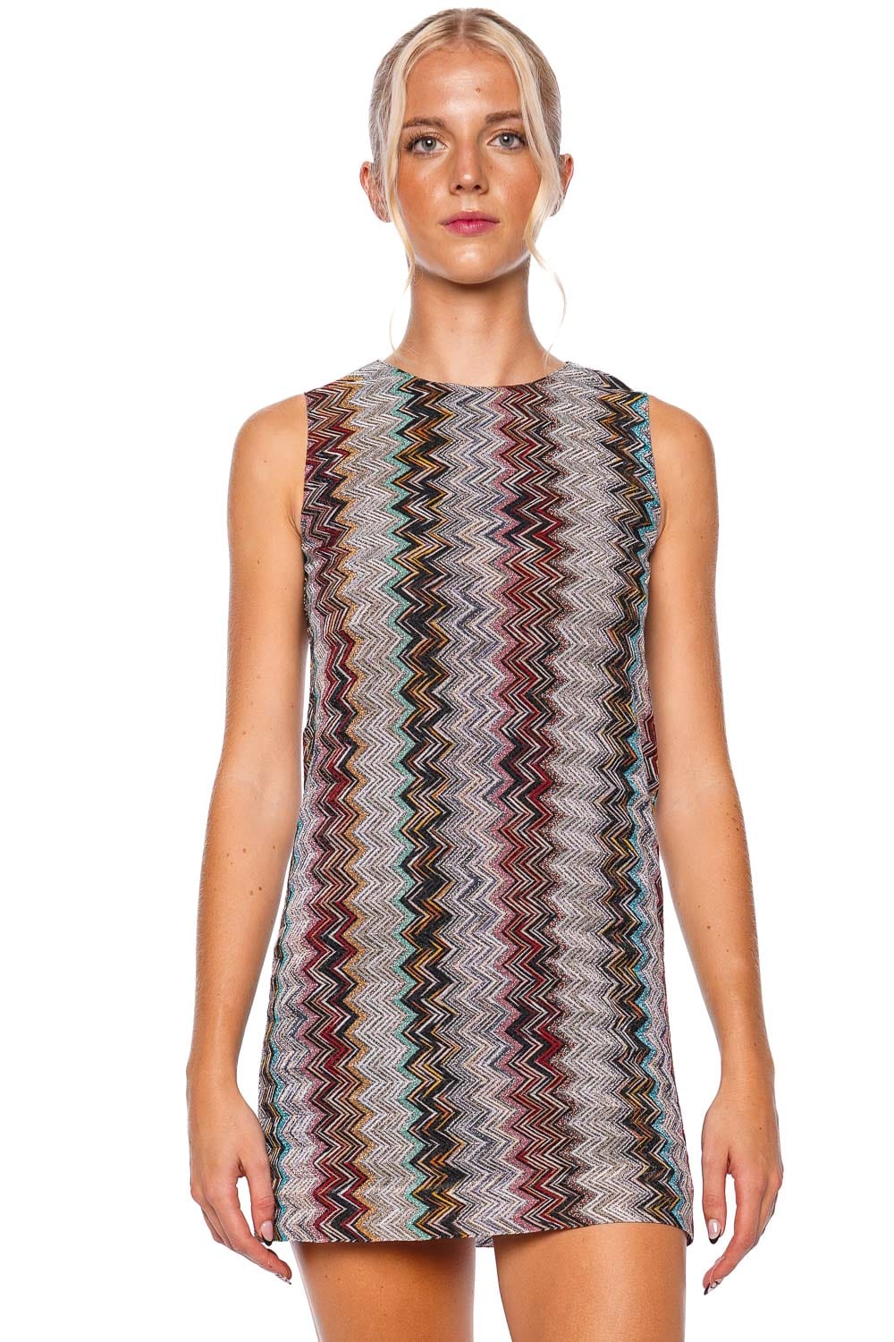 Missoni Metallic Sparkly offers Knit Sleeveless Mini Bodycon Dress