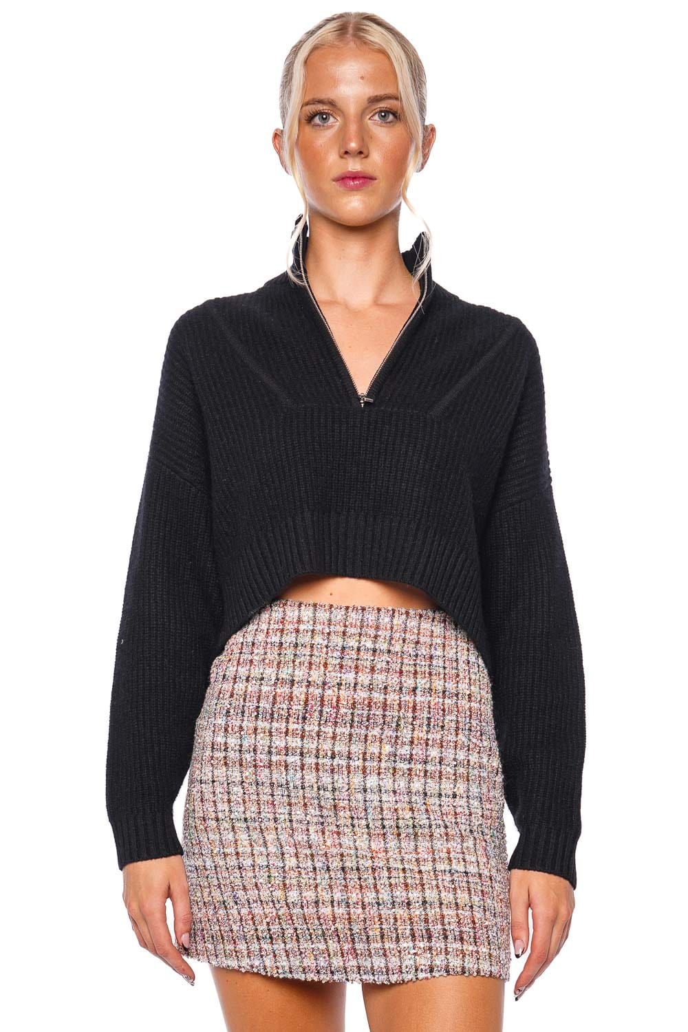 MISSONI Check Boucle Paillete Mini Skirt