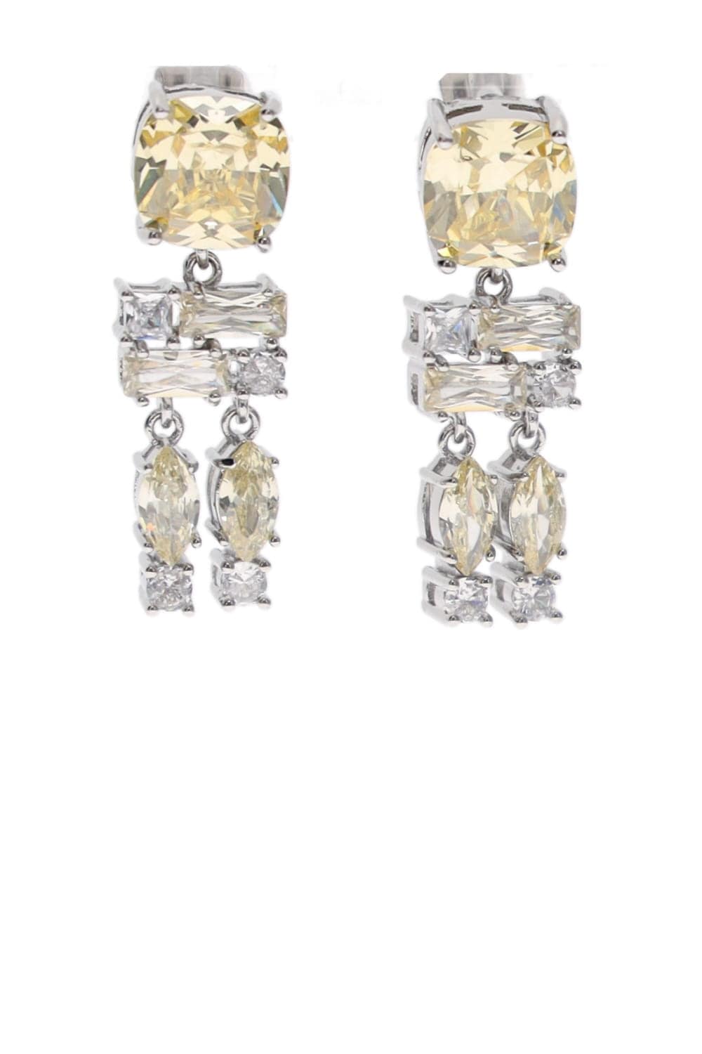 Rabanne Yellow Crystal Strass Drop Earrings