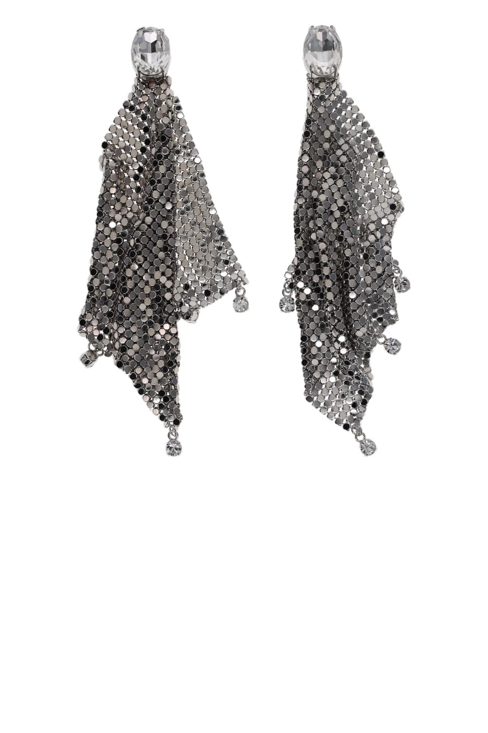 Rabanne Pixel Stras Crystal Chainmail Earrings