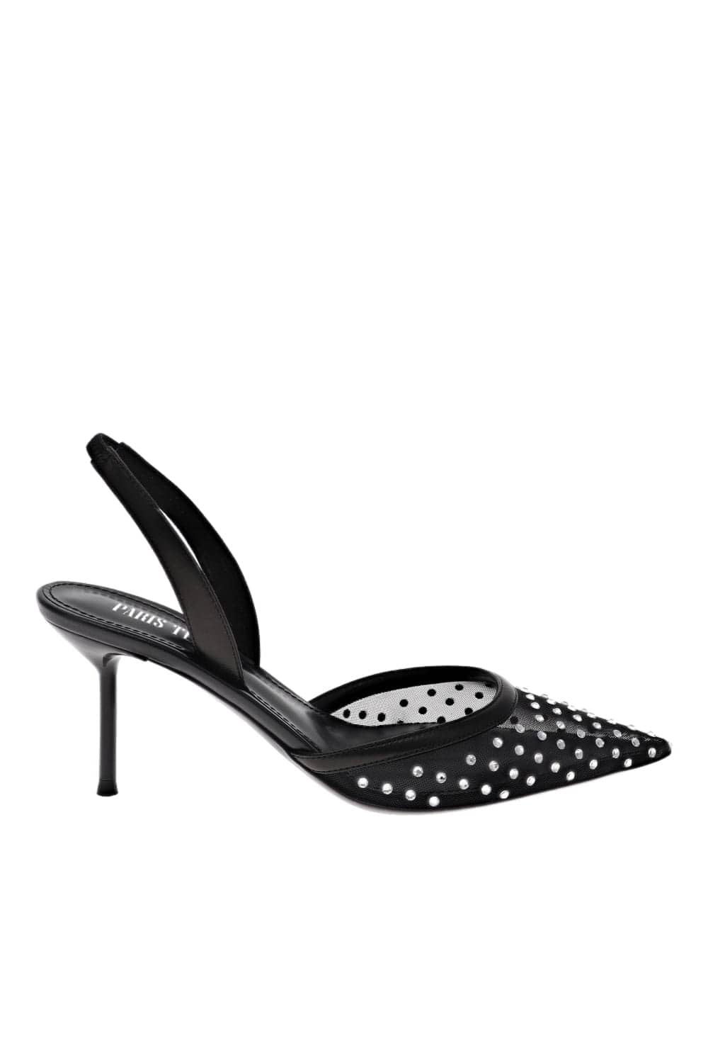 Paris Texas Lidia Black Crystal Slingback Heel