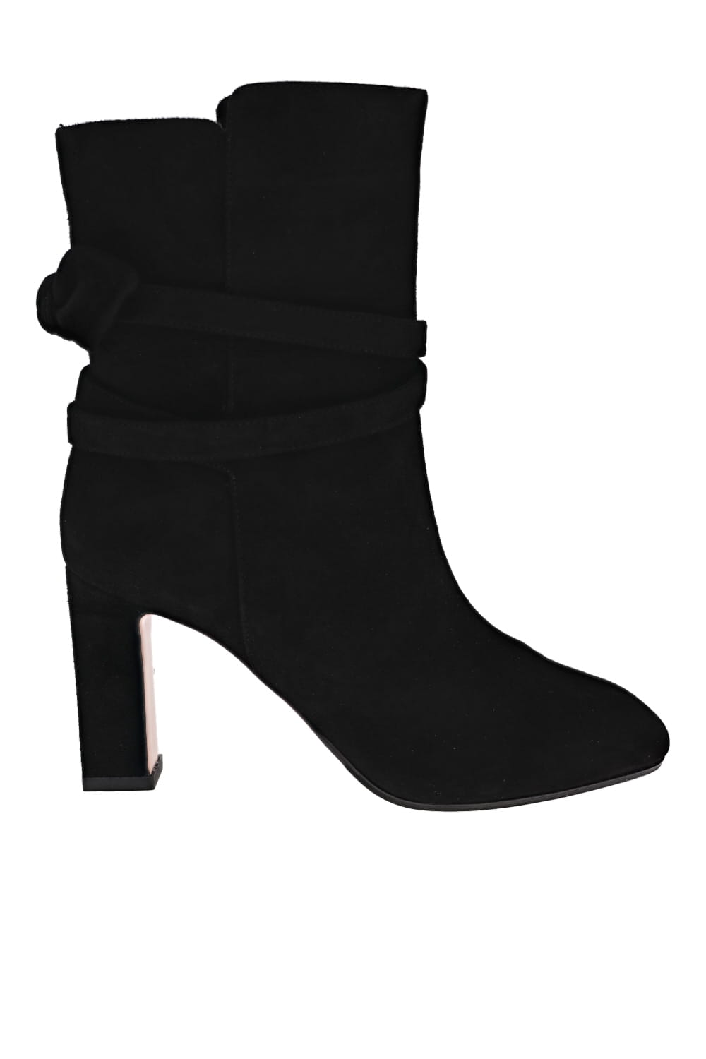 AQUAZZURA Very Bow Tie Black Suede Bootie