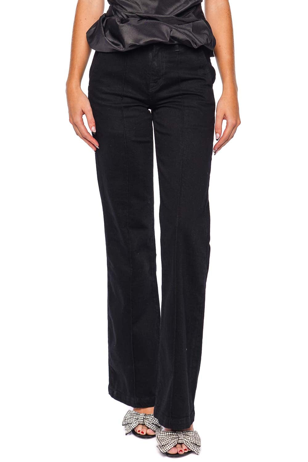 SIMKHAI Ansel Black Denim Flared Trouser