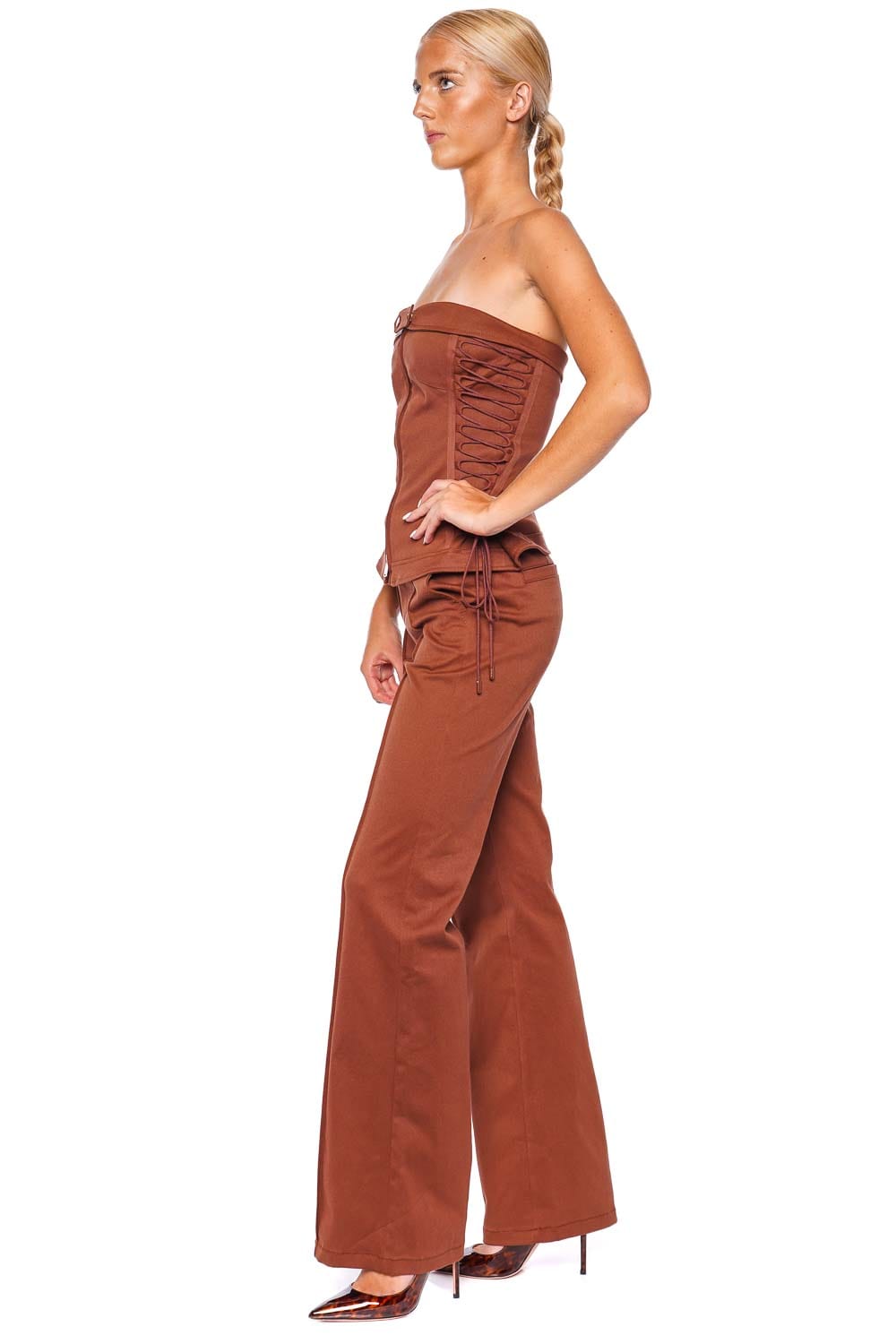 SIMKHAI Ansel Chestnut High Waisted Trouser