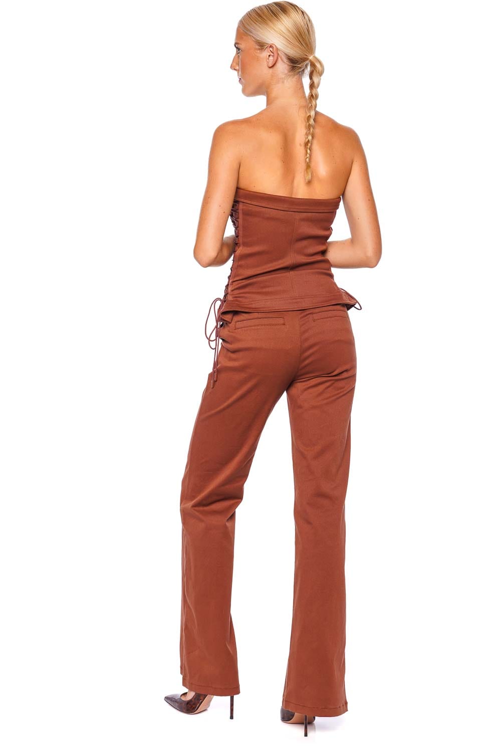 SIMKHAI Ansel Chestnut High Waisted Trouser