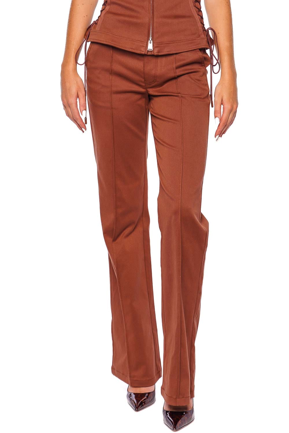 SIMKHAI Ansel Chestnut High Waisted Trouser